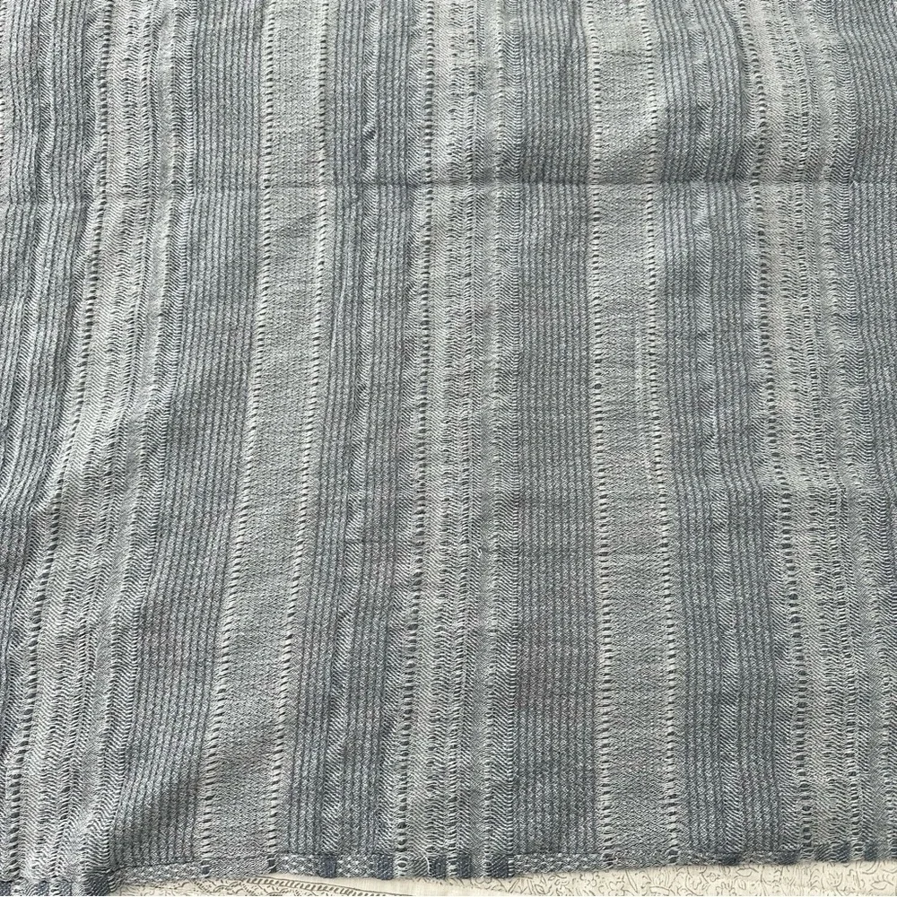 Hearth & Hand Magnolia Vintage Blue Textured Stripe Dobby Throw Blanket